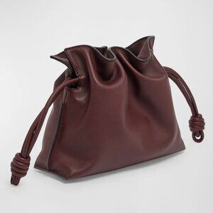 Loewe MIni Flamenco Bag in Burgandy